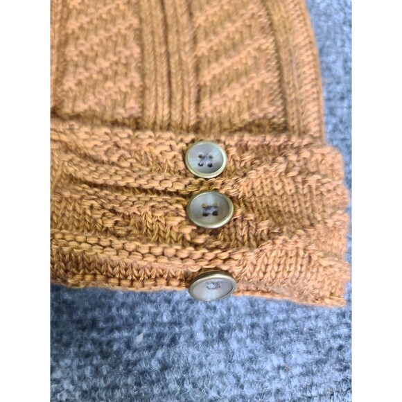NEW NWT Simply Noelle Soft Beanie Hat Womans Fashion Buttons Burnt Orange - Picture 2 of 3
